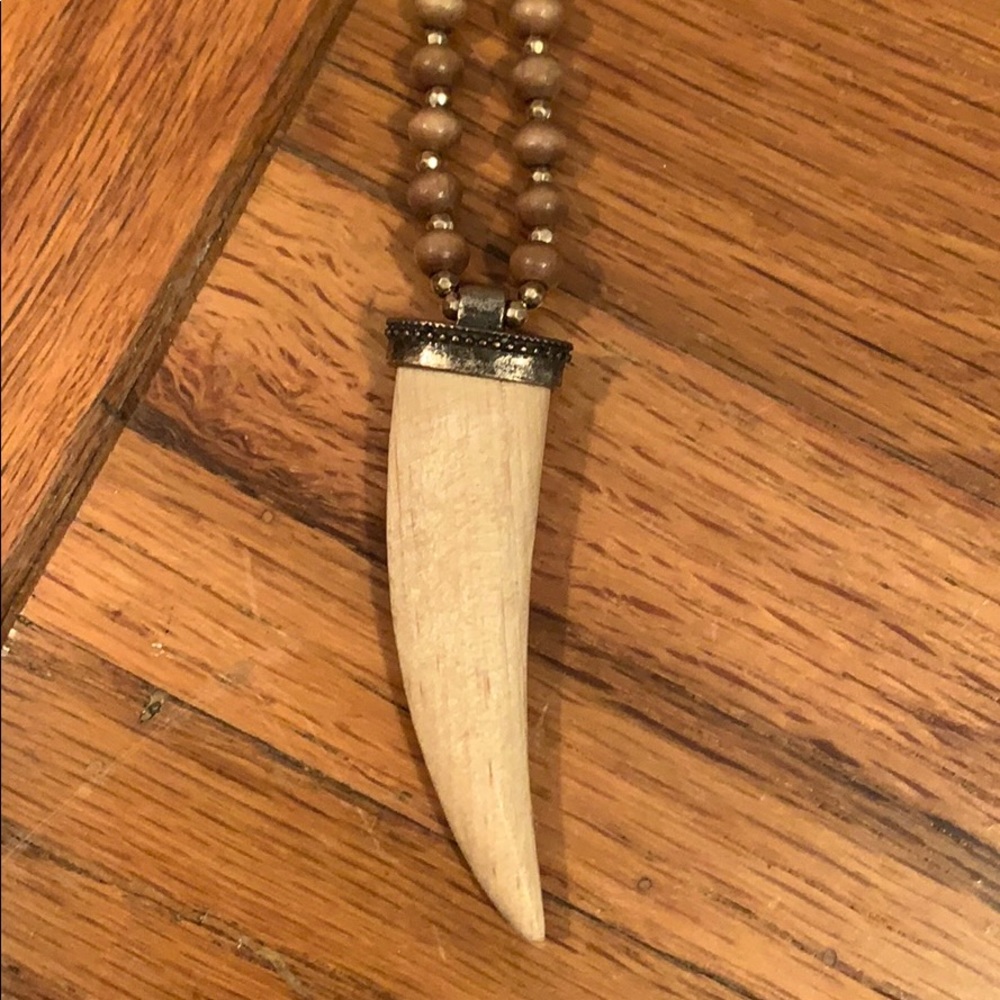 wooden tooth necklace